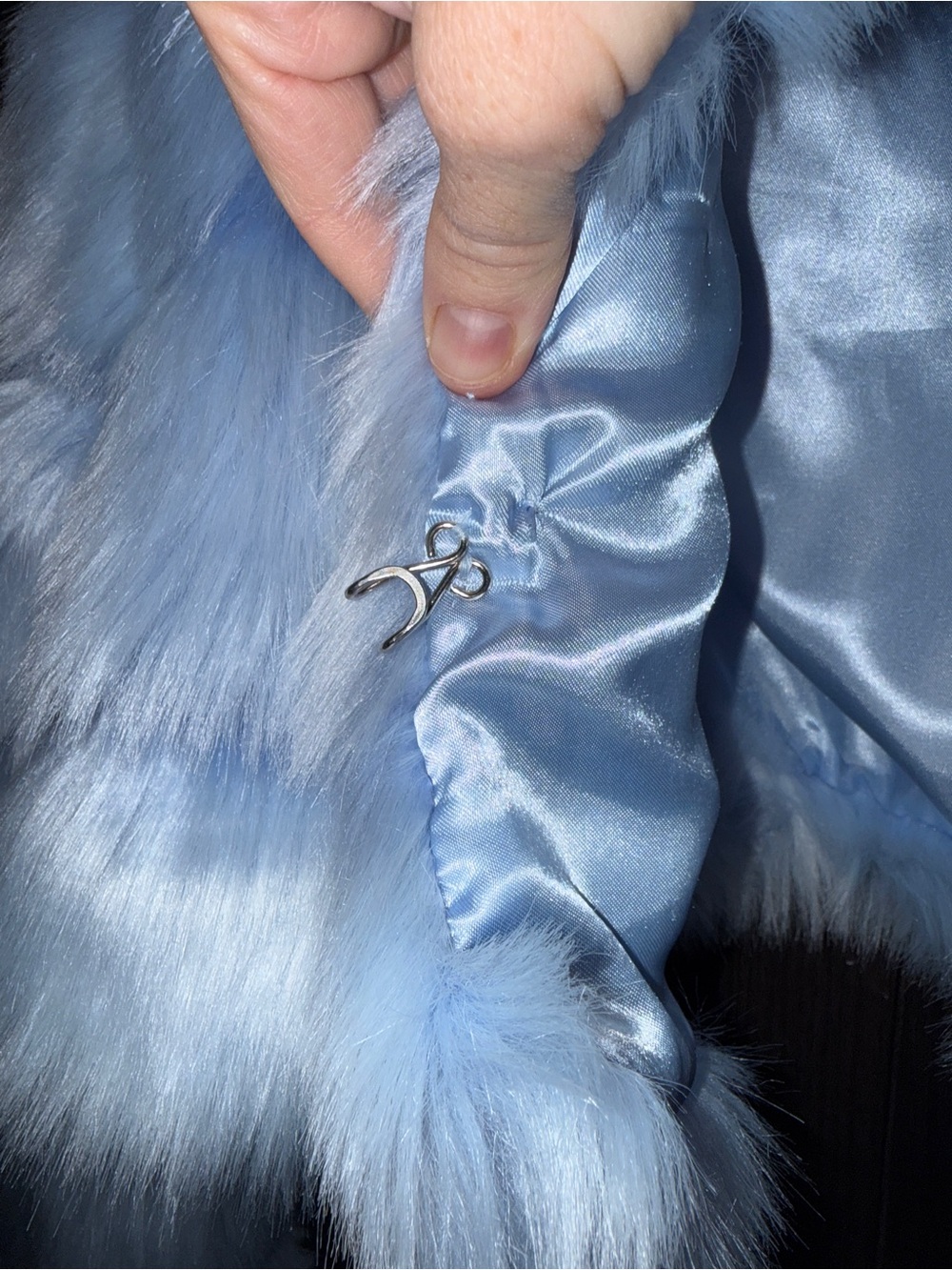 iHeartRaves Light Blue Faux Fur Cropped Puffer Jacket - Picture 8 of 10